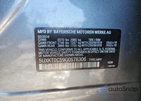 2016 BMW X5 Xdr40E z USA, uszkodzony, nr VIN 5UXKT0C59G0S76306